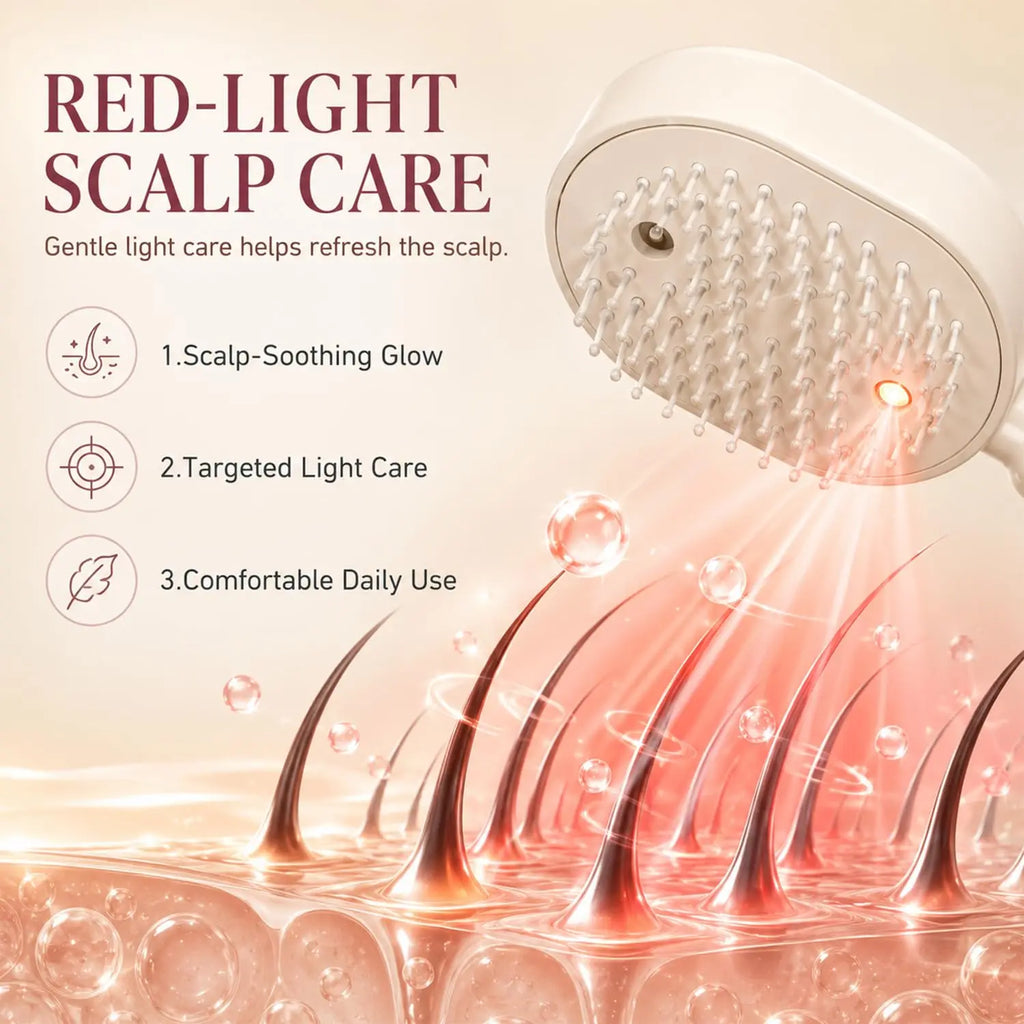 Electric Spray Hair Brush Rechargeable Water Spray Hair Brush Anti-Static Hair Brush Reduce Frizz Electric Steam Massage Comb